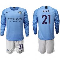 Manchester City Manga larga Camiseta de la 1ª equipación 18/19 #21 SILVA