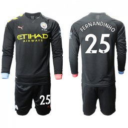 Manchester City Manga larga Camiseta de la 2ª equipación 2019/20 #25 FERNANDINHO