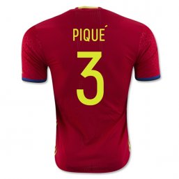 Spain 2016 PIQUE Authentic Camiseta de la 1ª equipación