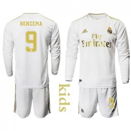 Real Madrid Manga larga Camiseta de la 1ª equipación 2019/20 Niños #9 BENZEMA