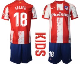 Niños Camiseta Atletico Madrid 2021/2022 de 1ª EQUIPACIÓN #18 FELIPE