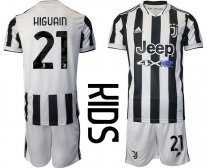 Niños Camiseta Juventus 2021/2022 de 1ª EQUIPACIÓN #21 HIGUAIN