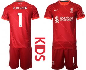 Niños Camiseta Liverpool 2021/2022 de 1ª EQUIPACIÓN #1 A.BECKER