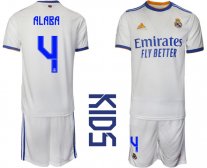 Niños Camiseta Real Madrid 2021/2022 de 1ª EQUIPACIÓN #4 ALABA