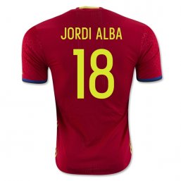 Spain 2016 JORDI ALBA Authentic Camiseta de la 1ª equipación