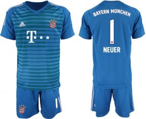 Camiseta de fútbol de portero azul del Bayern Munich 19/20 #1 NEUER