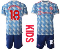 Niños Camiseta Manchester United 2021/2022 de 2ª EQUIPACIÓN #18 B.FERNANDES