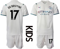 Niños Camiseta Manchester City 2021/2022 de 2ª EQUIPACIÓN #17 DE BRUYNE