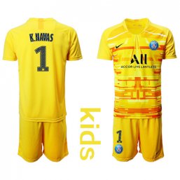 Camiseta de fútbol Amarillo de portero de Paris St. Germain 19/20 Niños #1 K.NAVAS