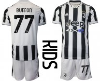 Niños Camiseta Juventus 2021/2022 de 1ª EQUIPACIÓN #77 BUFFON