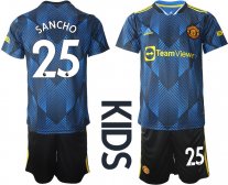 Niños Camiseta Manchester United 2021/2022 de 3ª EQUIPACIÓN #25 SANCHO