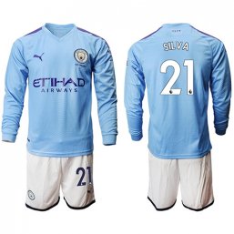 Manchester City Manga larga Camiseta de la 1ª equipación 2019/20 #21 SILVA