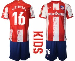 Niños Camiseta Atletico Madrid 2021/2022 de 1ª EQUIPACIÓN #16 H.HERRERA