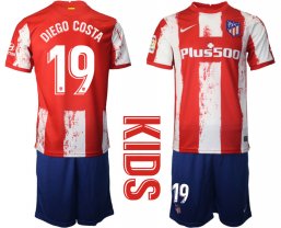 Niños Camiseta Atletico Madrid 2021/2022 de 1ª EQUIPACIÓN #19 DIEGO COSTA