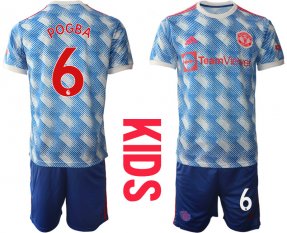 Niños Camiseta Manchester United 2021/2022 de 2ª EQUIPACIÓN #6 POGBA