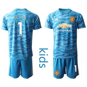 Camiseta de fútbol Manchester United azul portero 2019/20 #1 DE GEA Niños