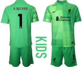 Niños Camiseta Liverpool 2021/2022 de Portero EQUIPACIÓN #1 A.BECKER