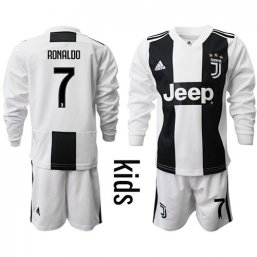 adidas Juventus manga larga de la 1ª equipación 18/19 Niños #7 RONALDO