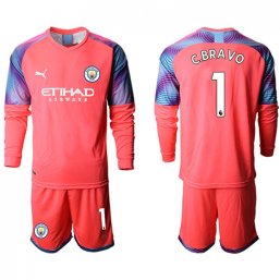 Manchester City Manga larga Camiseta de la Portero equipación Rosa 19/20 #1 C.BRAVO