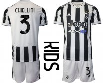 Niños Camiseta Juventus 2021/2022 de 1ª EQUIPACIÓN #3 CHIELLINI