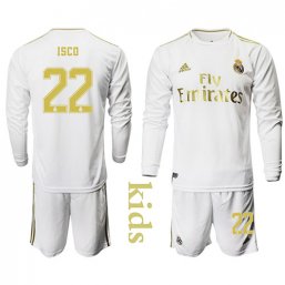 Real Madrid Manga larga Camiseta de la 1ª equipación 2019/20 Niños #22 ISCO