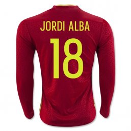 Spain 2016 JORDI ALBA LS Camiseta de la 1ª equipación