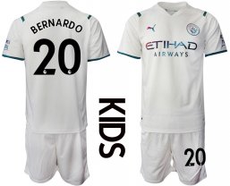 Niños Camiseta Manchester City 2021/2022 de 2ª EQUIPACIÓN #20 BERNARDO