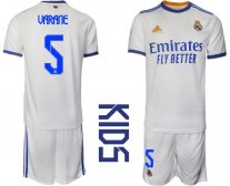 Niños Camiseta Real Madrid 2021/2022 de 1ª EQUIPACIÓN #5 VARANE