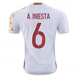 Spain 2016 A. INIESTA Camiseta de la 2ª equipación