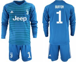 Manga larga de futbol Juventus azul portero #1 BUFFON