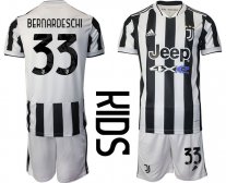 Niños Camiseta Juventus 2021/2022 de 1ª EQUIPACIÓN #33 BERNARDESCHI