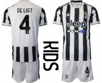 Niños Camiseta Juventus 2021/2022 de 1ª EQUIPACIÓN #4 DE LIGT