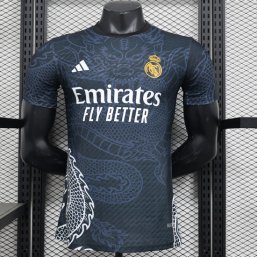 Real Madrid CAMISETA de la dragón Negro EQUIPACIÓN 24-25 VERSIÓN JUGADOR