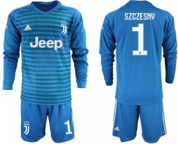 Manga larga de futbol Juventus azul portero #1 SZCZESNY