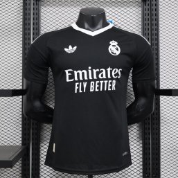 Real Madrid Portero CAMISETA de la negro EQUIPACIÓN 24-25 VERSIÓN JUGADOR