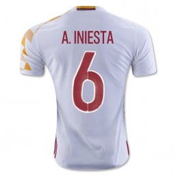 Spain 2016 A. INIESTA Authentic Camiseta de la 2ª equipación