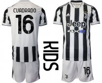 Niños Camiseta Juventus 2021/2022 de 1ª EQUIPACIÓN #16 CUADRADO