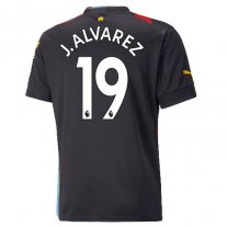 Niños Camiseta Manchester City 2022/2023 de 2ª EQUIPACIÓN #19 J.ALVAREZ