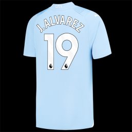 Niños Camiseta Manchester City 2023/2024 de 1ª EQUIPACIÓN #19 J.ALVAREZ